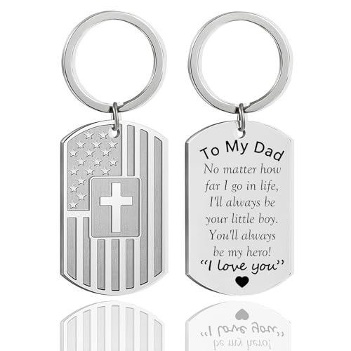 Fathers Day Birthday Gifts From Daughter Son Keychain Best To My Dad from Son