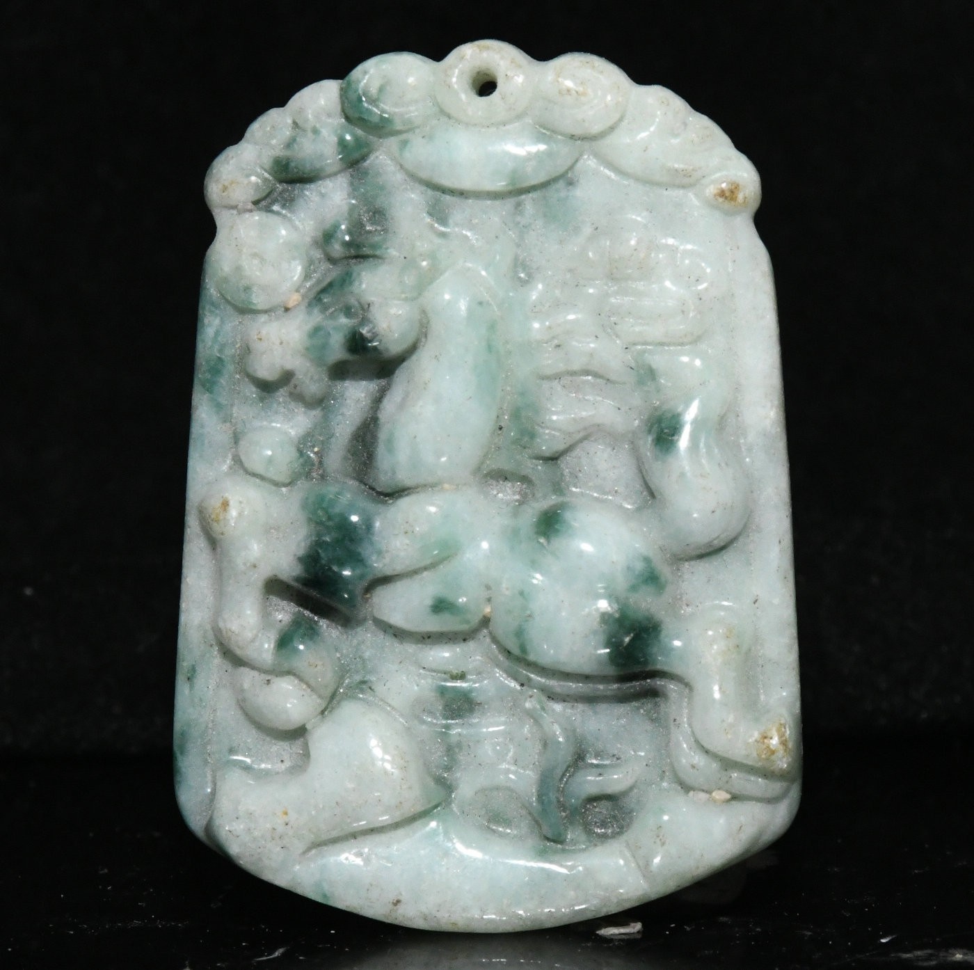 1.7"China Hongshan Culture Old Jade Carved Horse Beast Animal Amulet Pendant