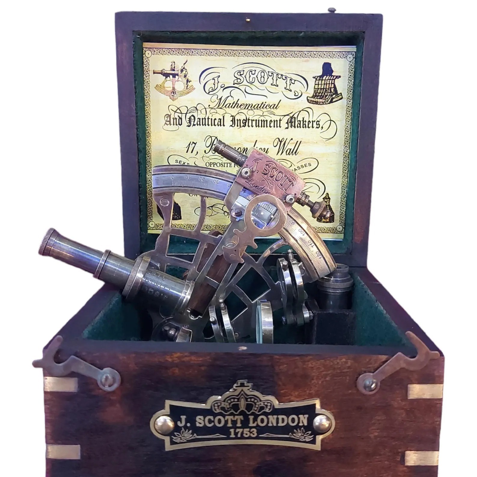 Antique Brass Sextant: Celestial Nautical Navigation Tool & Nautical Decor