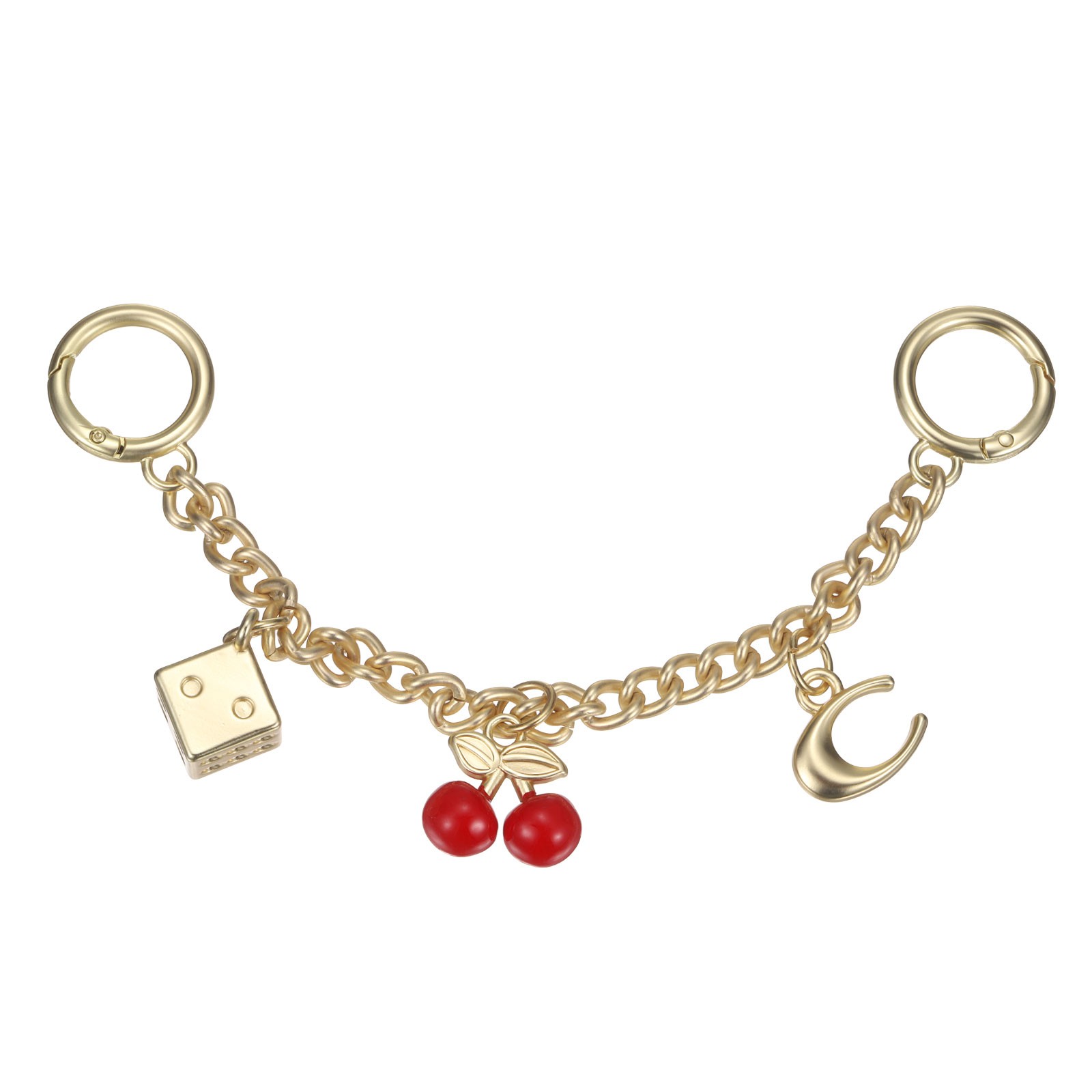 Bag Charm Keychains for Women Handbags Key Chain Accessories, Gold-Red