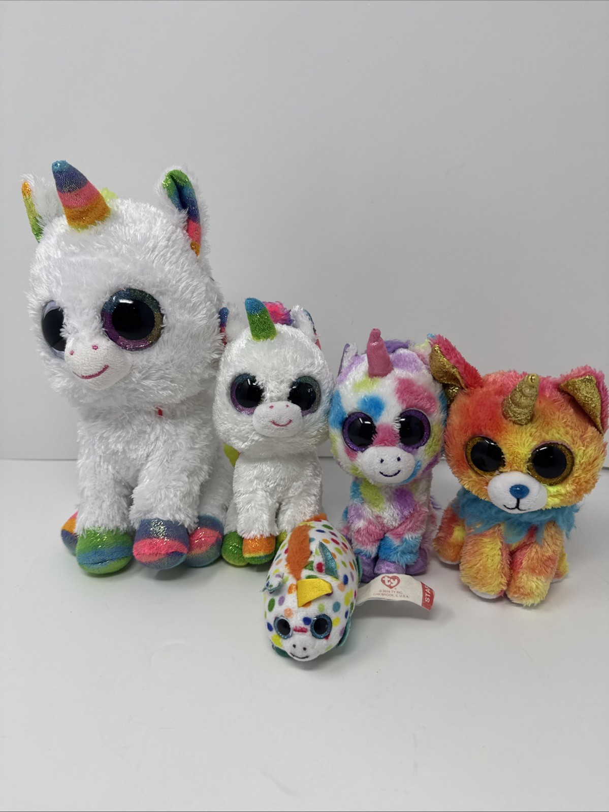 TY Beanie Boos LOT 2 PIXY the Unicorn (6 Inch & 10") Yips 6" and Wishful 6" Star