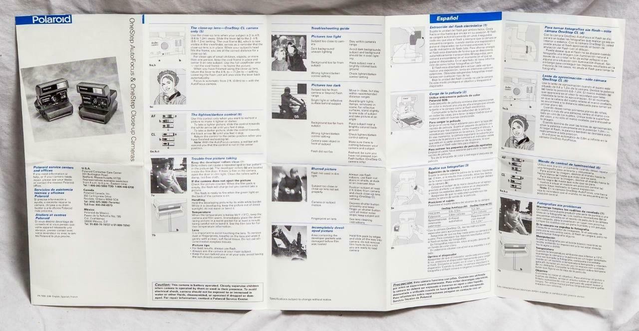 Polaroid OneStep Autofocus & Close Up Camera Manual 