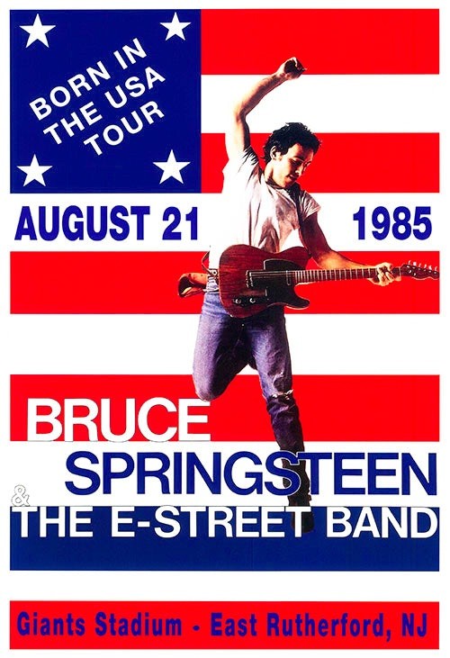 Bruce Springsteen The E Street Band Poster Born In The USA 12x8in Metal Sign