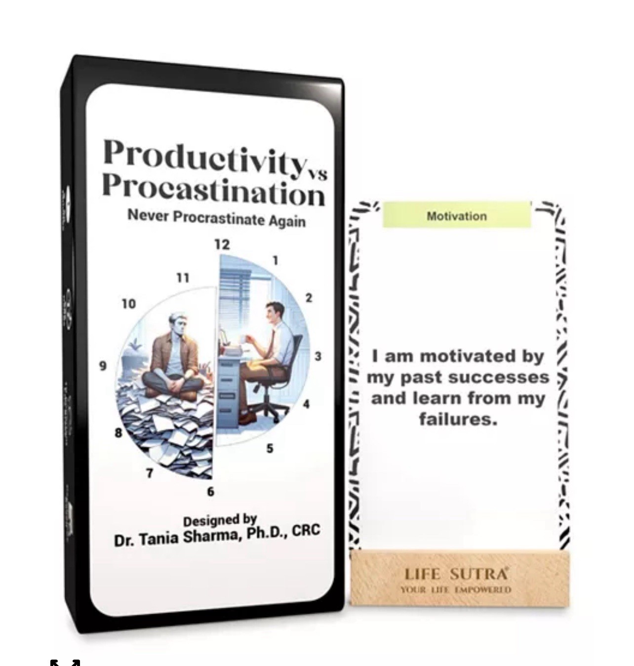 Productivity vs Procrastination Card Deck 80 Affirmations + Journaling Prompts