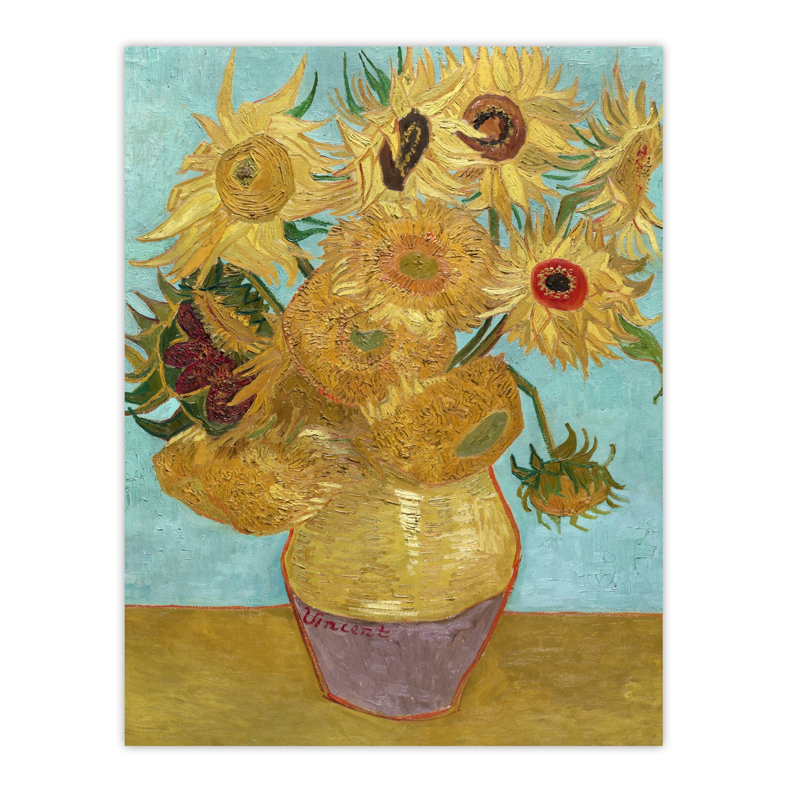 Vase with Twelve Sunflowers Van Gogh Vintage Wall Art Print Poster
