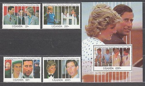 Uganda - Mail Yvert 770/3+H 134 ** Mnh