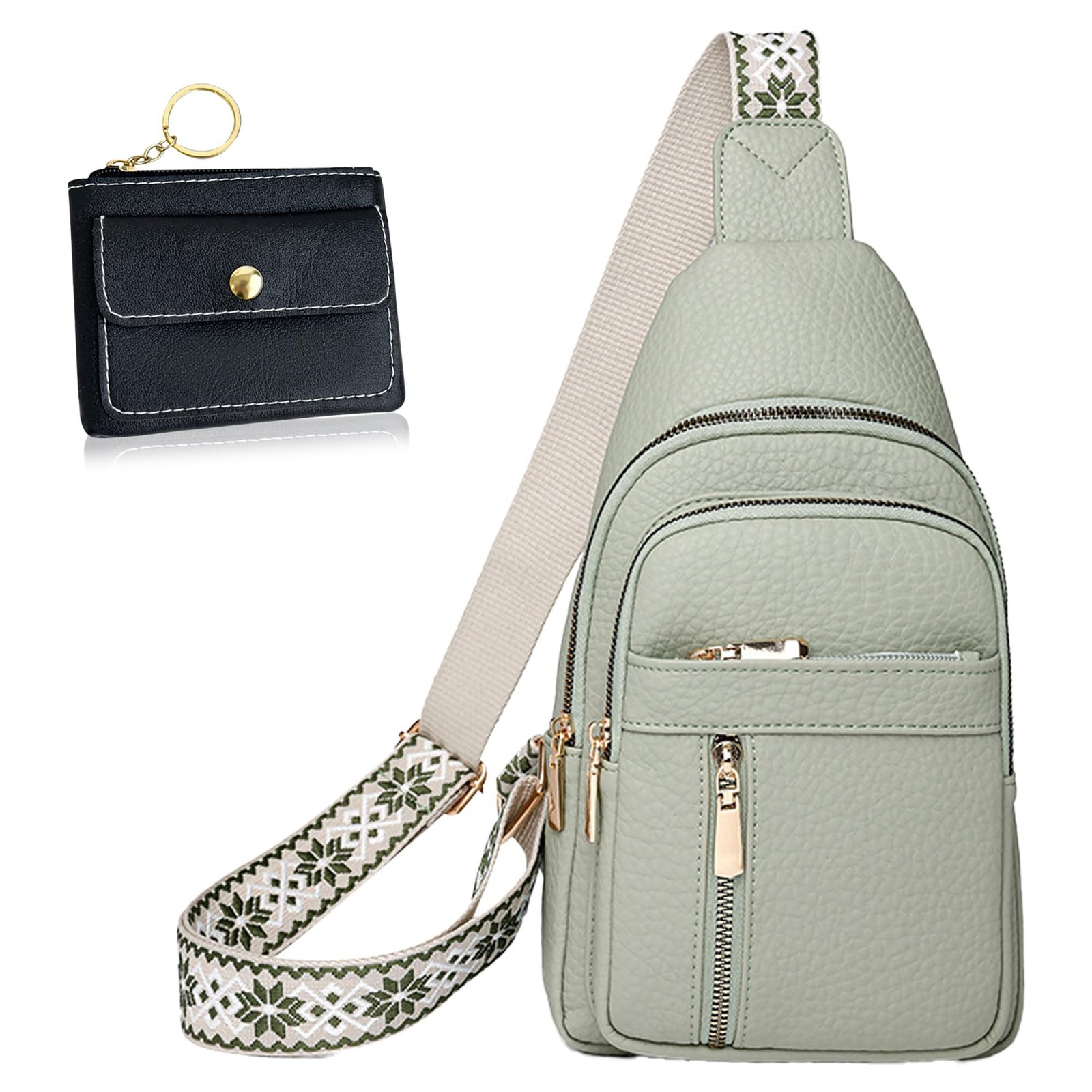 Leather Sling Bag for Women,Travel Small Sling Bag Crossbody Bags for Women-V...