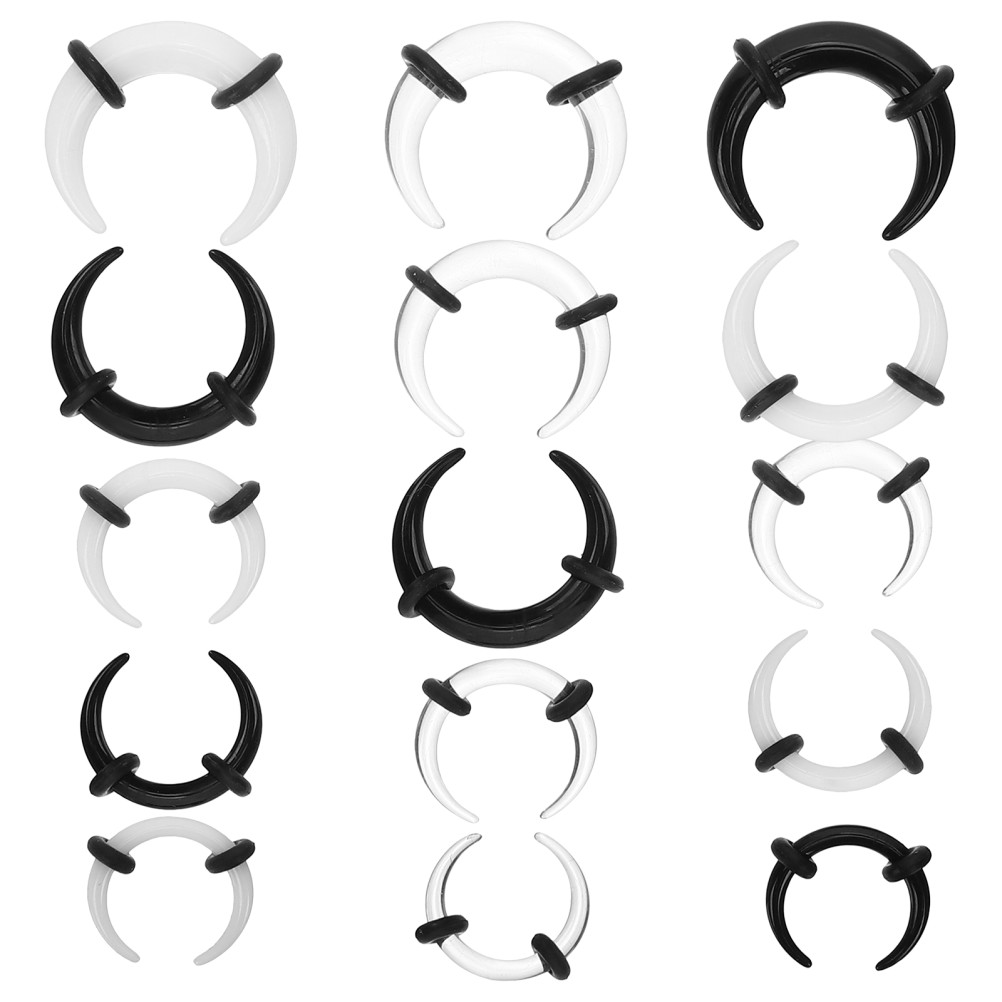 15 Pcs Horseshoe Septum Pincher Acrylic for Nose Ear Septum Stretching