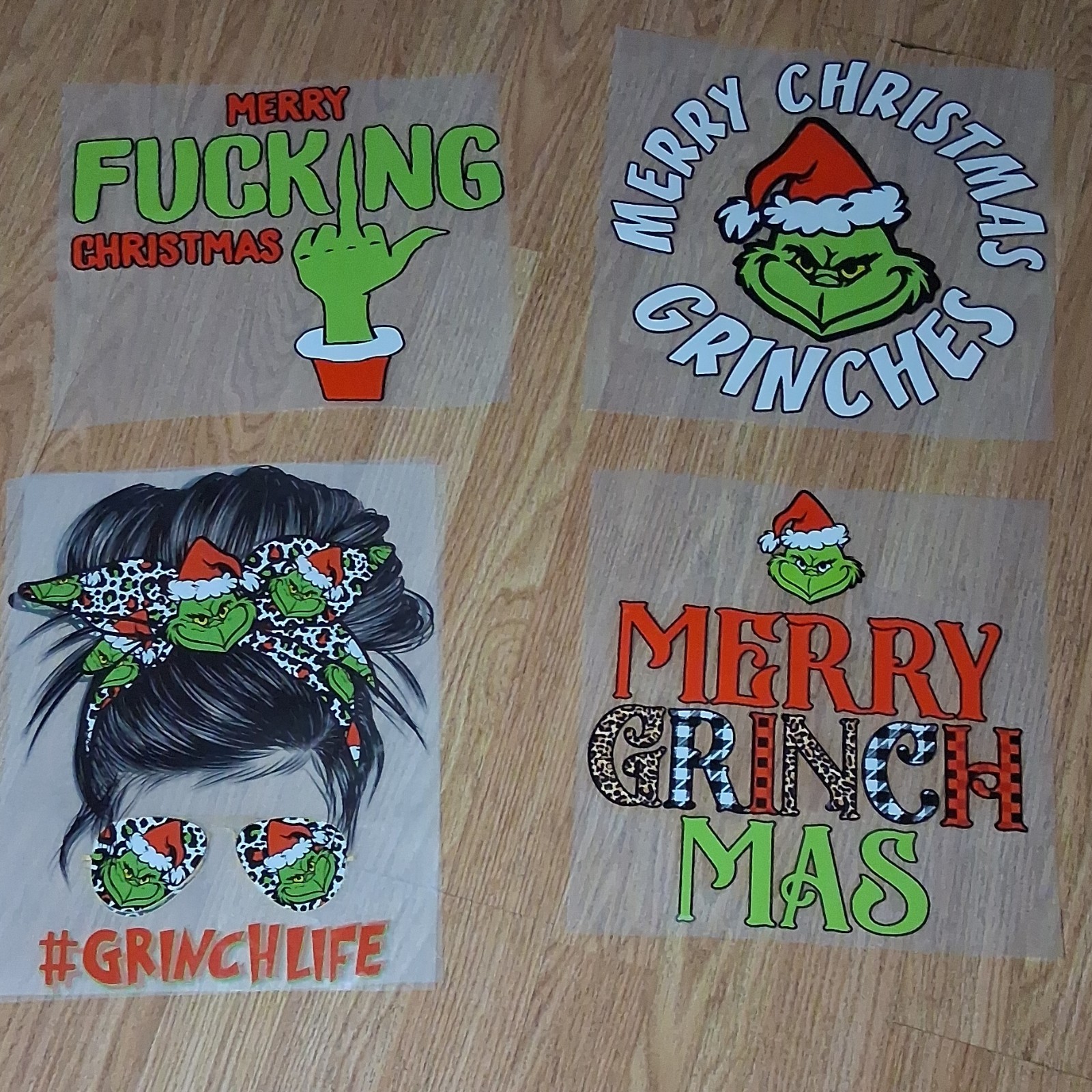Grinch Christmas Holiday Iron-On Transfers Set, Cartoon TV Movie Characters
