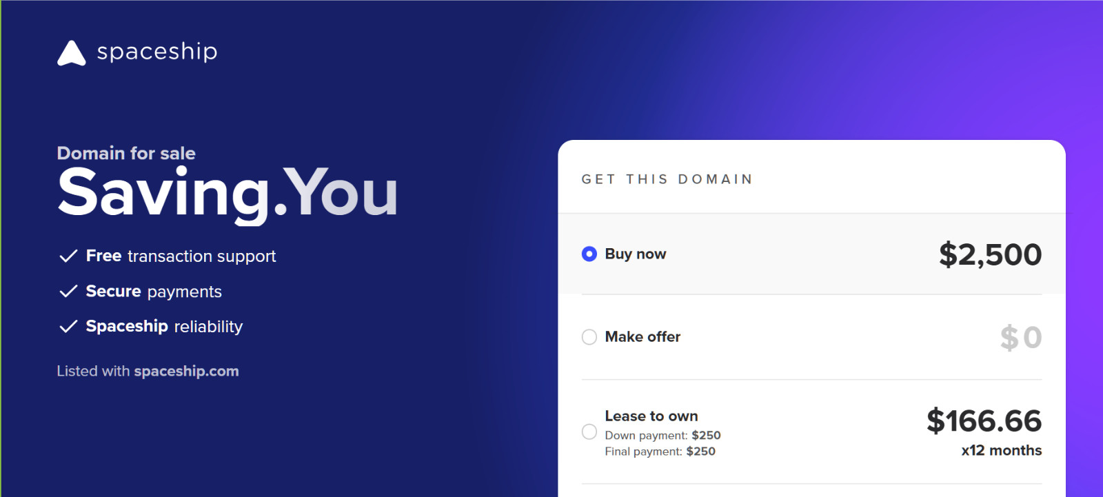 Saving.You    Premium Brandable .Single Word Domain Name Saving You