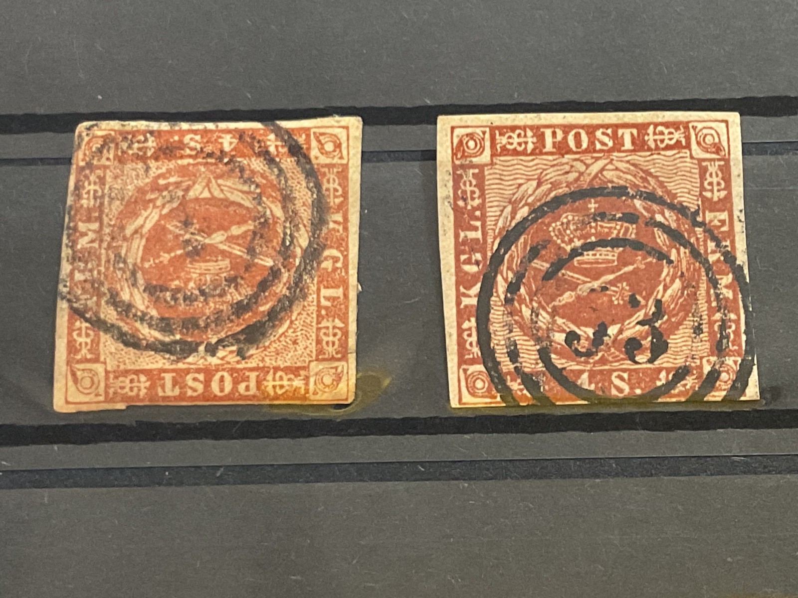 Denmark early used one dots and one waves stamps  B3323