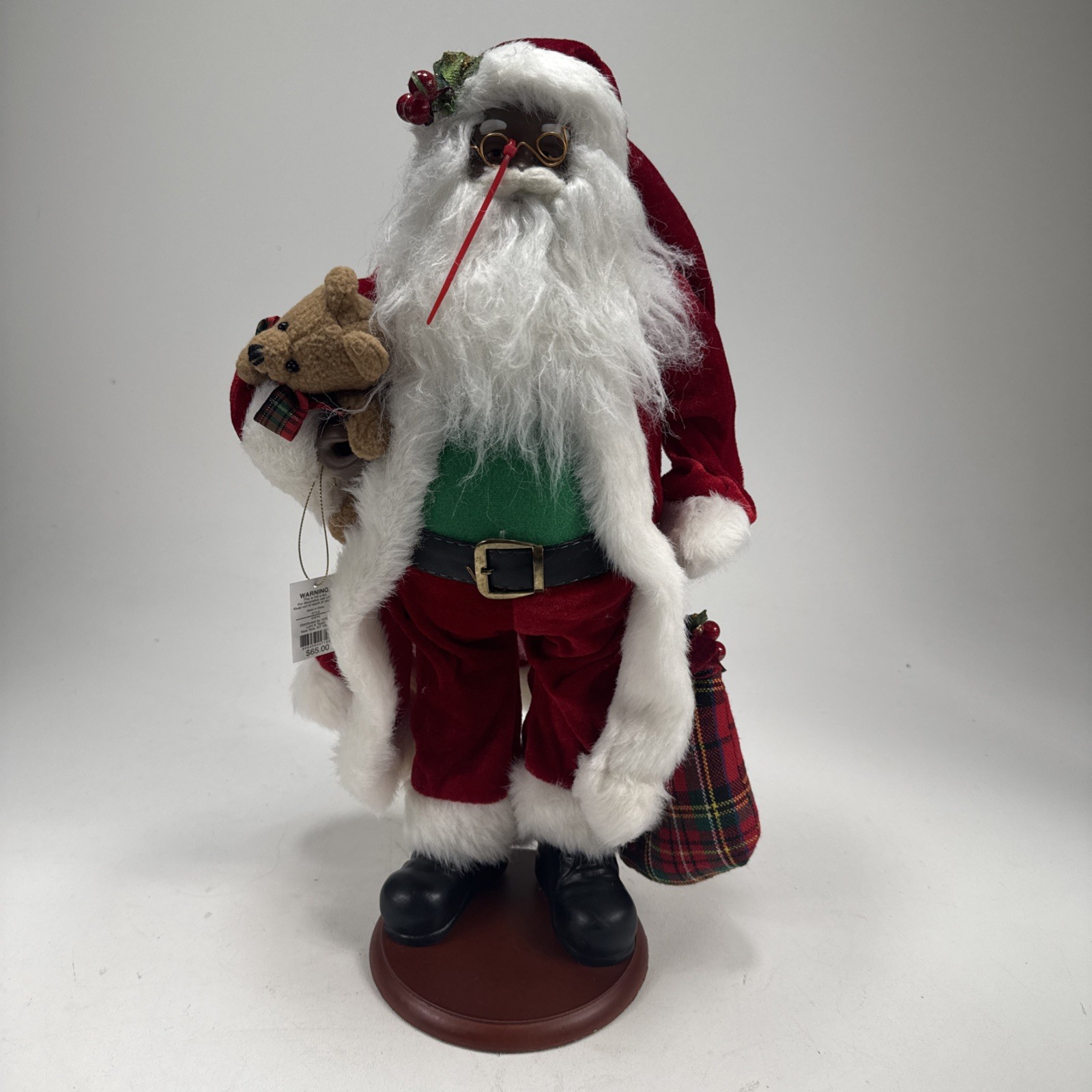 Lord & Taylor Black Santa 18” Figure Christmas Holiday Decor Large