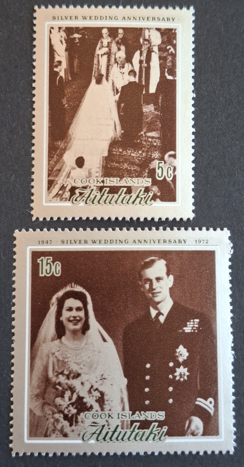 AITUTAKI -1972 -UHM  "25th ANNIV.  QUEEN ELIZABETH & PRINCE PHILIP" COMPLETE SET