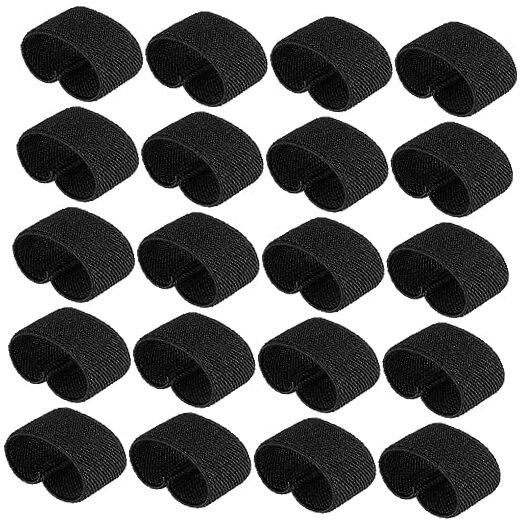 20Pcs Elastic Belt Strap Keepers Black Organizers Web Belt Loops Stays 