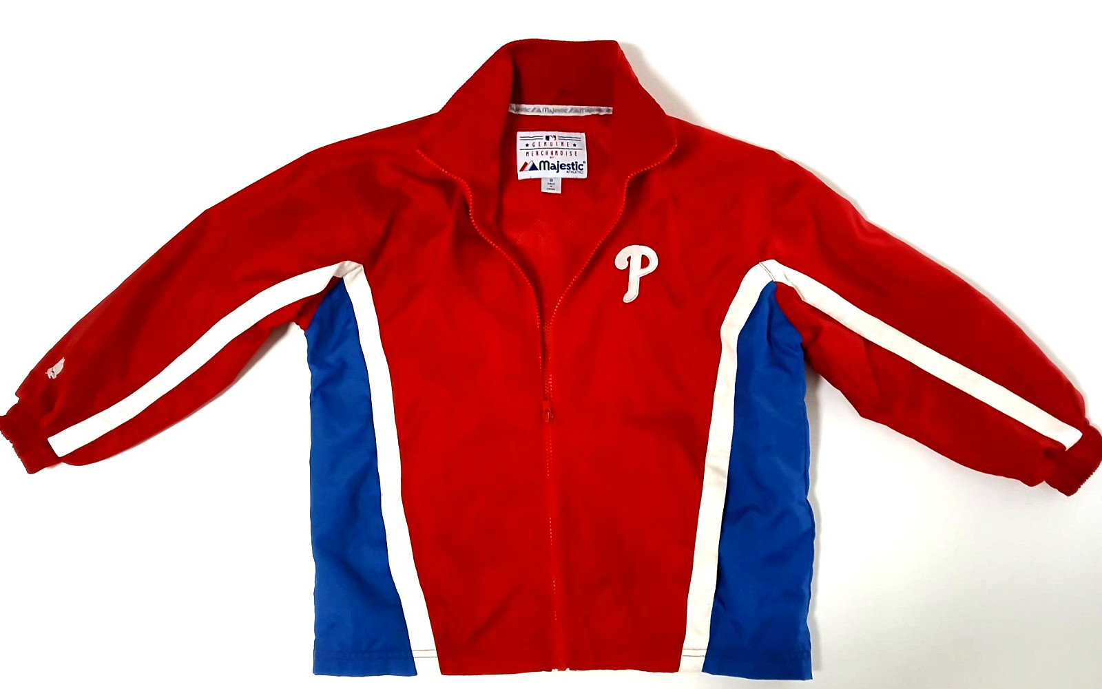 Philadelphia Phillies Majestic Baseball Kids Size Small Red White Blue Jacket