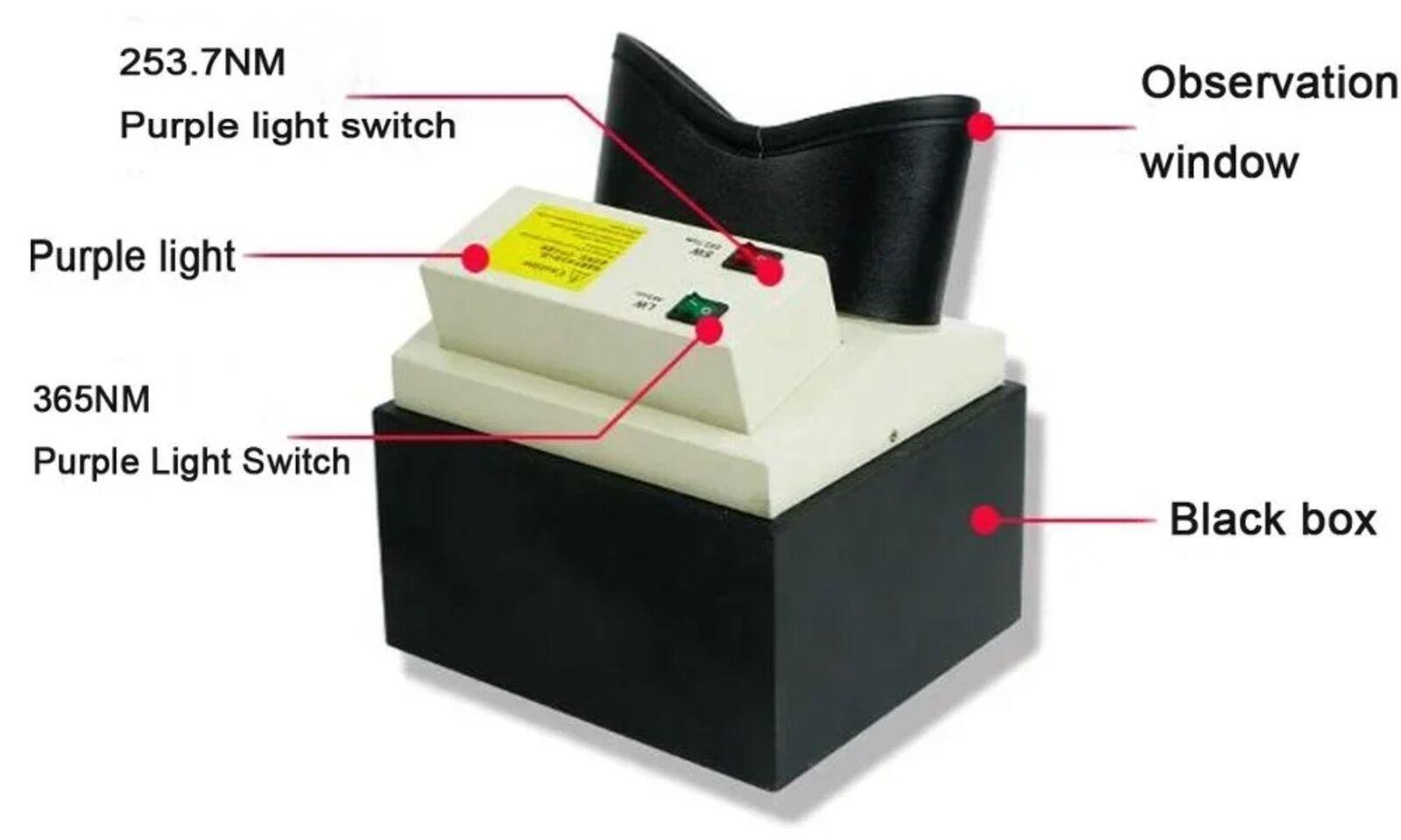 395 UV Fluorescent Light Box 365 Long and Short Wave Jade Amber Beeswax