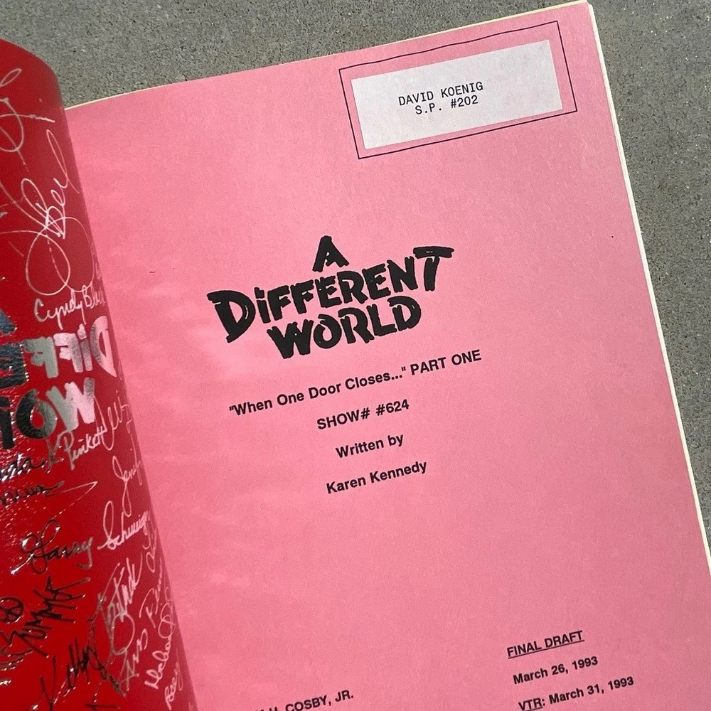 LOT Different World 1993 FINALE + 1991 100th Episode Final Draft Casting Script