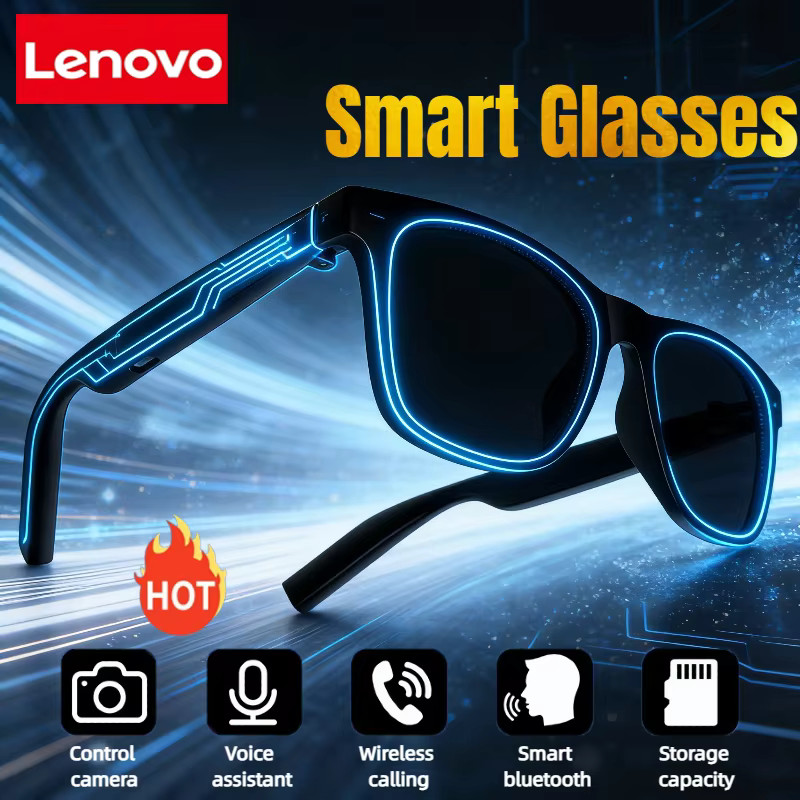 Lenovo AI Smart Glasses Bluetooth Headphone Voice Assistant Remote Touch Control
