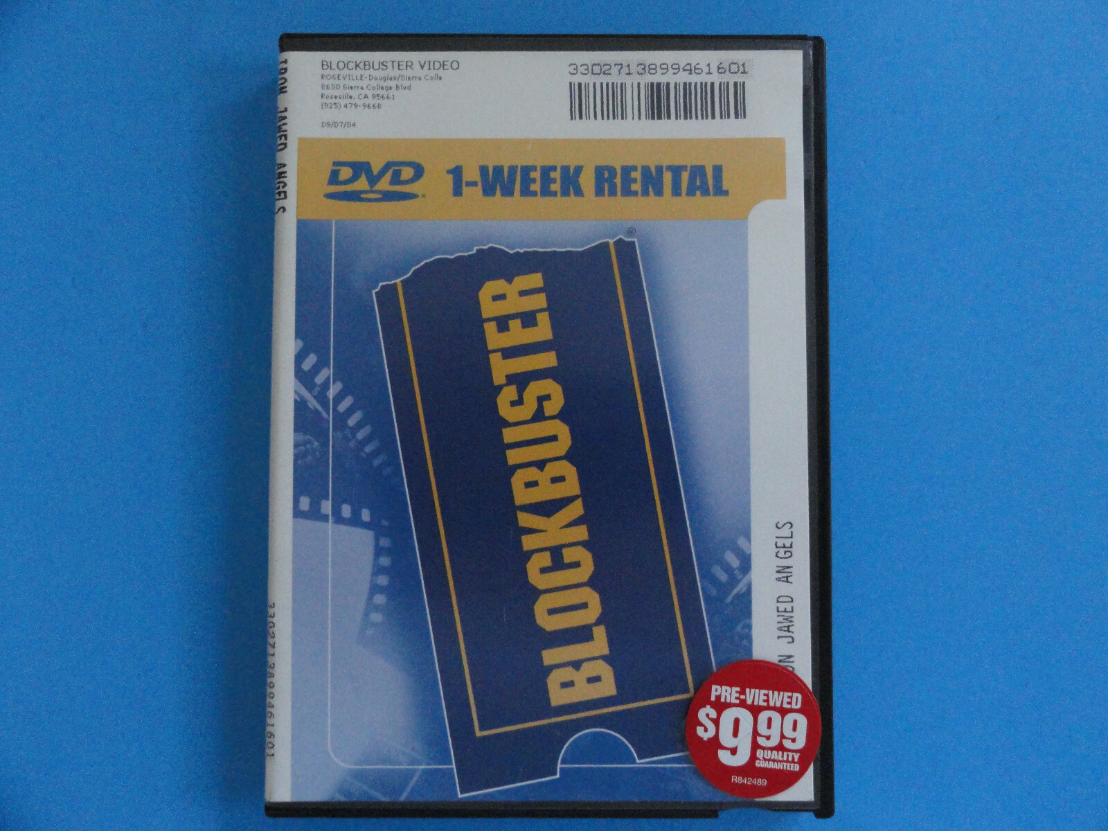 BLOCKBUSTER VIDEO DVD RENTAL CASE "IRON JAWED ANGELS" AUTHENTIC 2004 *NO MOVIE**