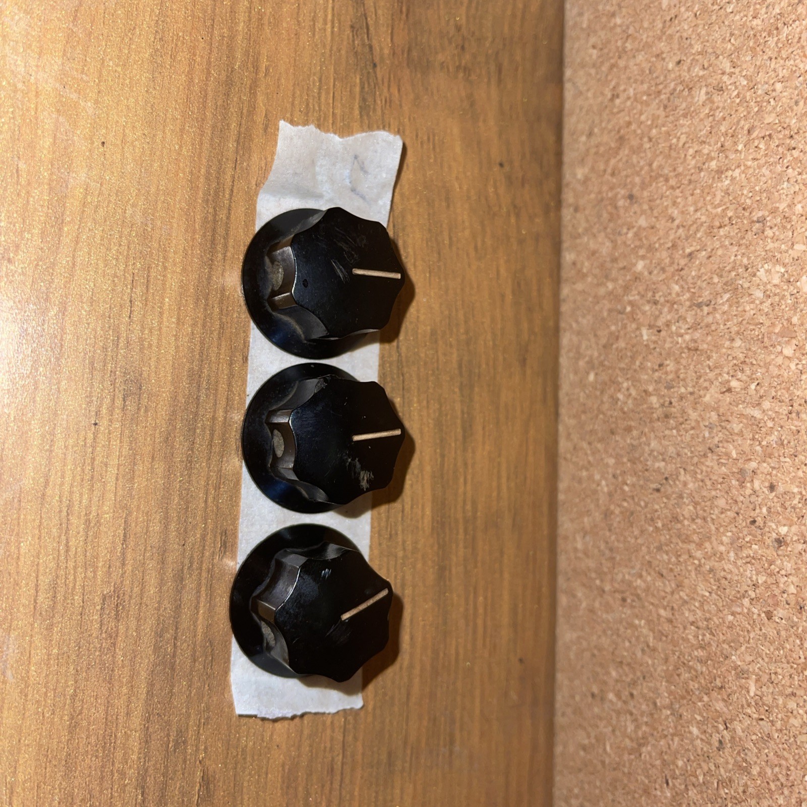 Vintage Bakelite Amp Knobs Set of 3 Black
