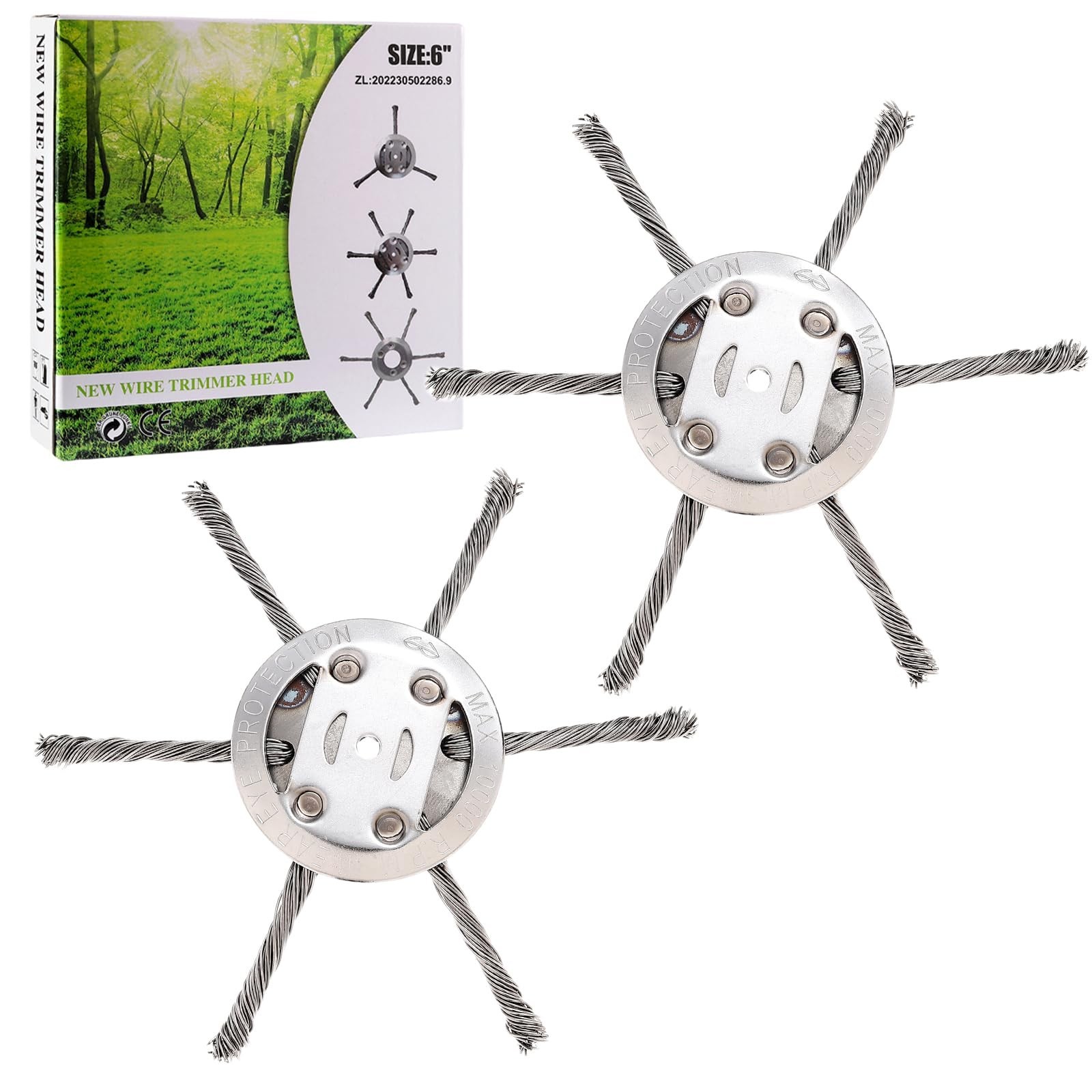 6 Inch Steel Wire Weed Brush Cutter Trimmer Head Electric Wired Trimmer Head ...