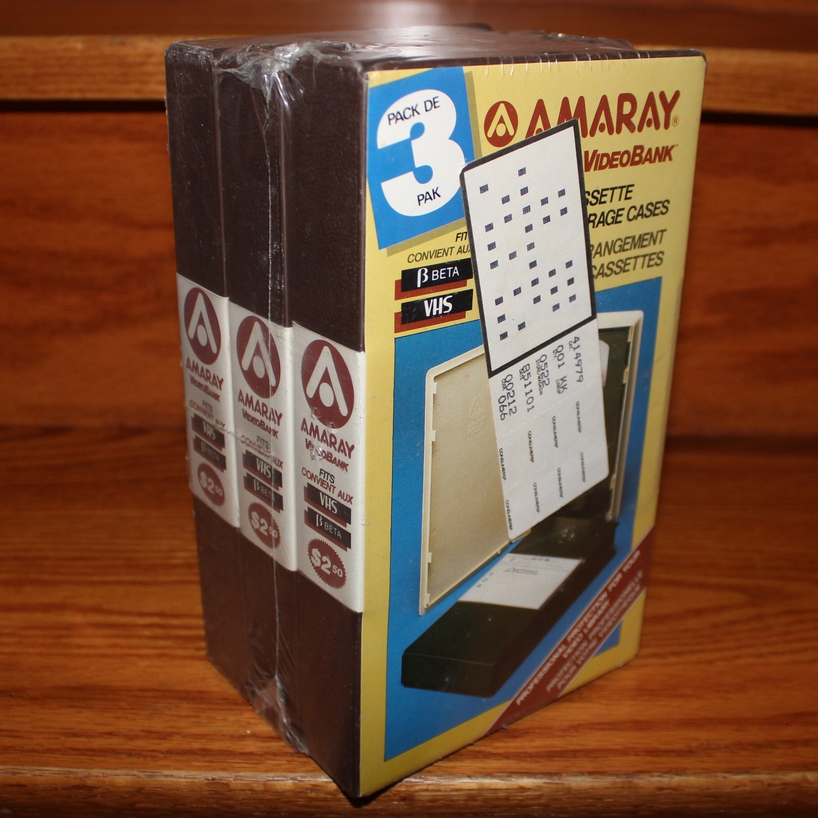 sealed 1985 AMARAY VHS & BETA 3-pack Videobank hard case crush-proof England