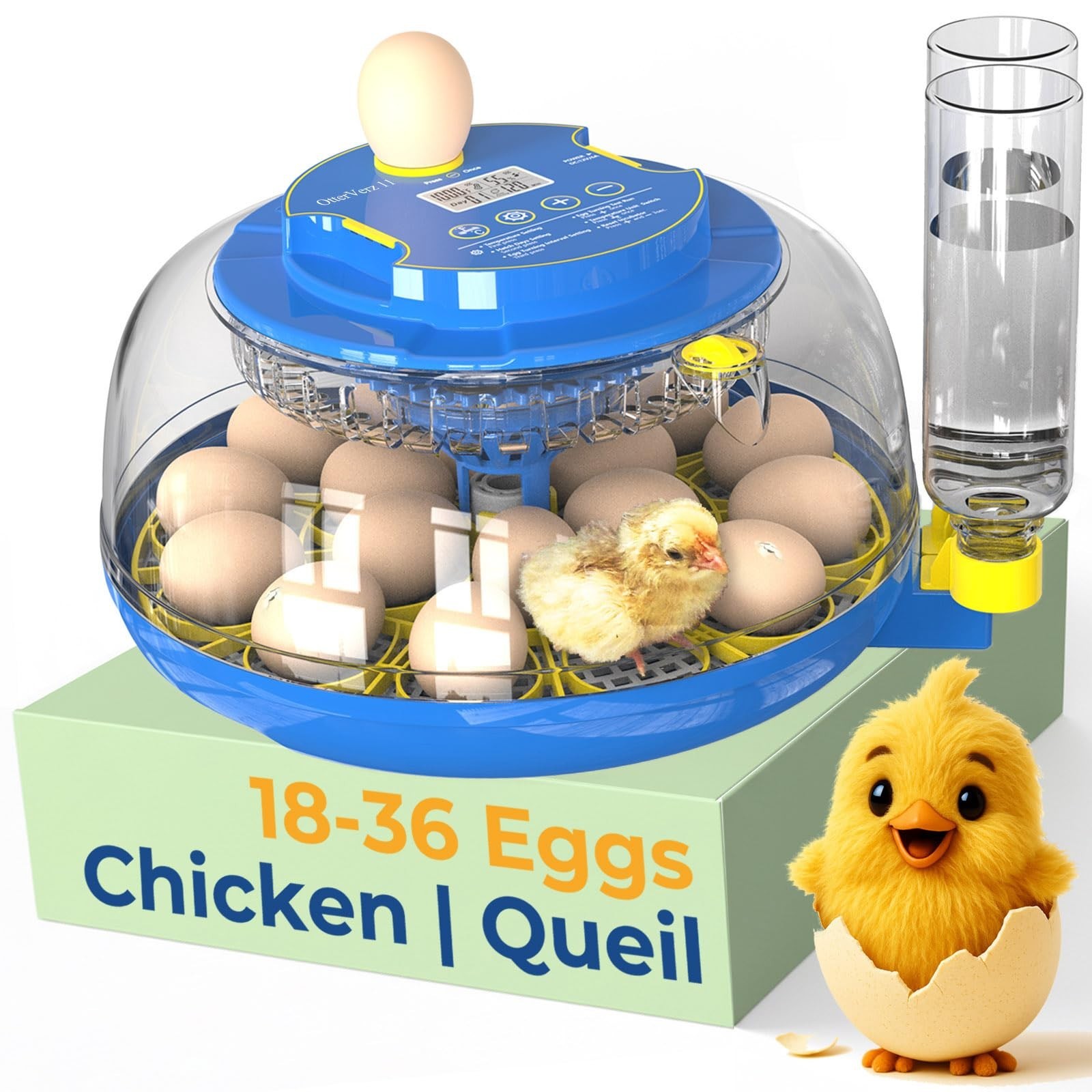 OtterVerz 11 Egg Incubators for Hatching 18-36 Chicken/Quail/Turkey Eggs, 360...