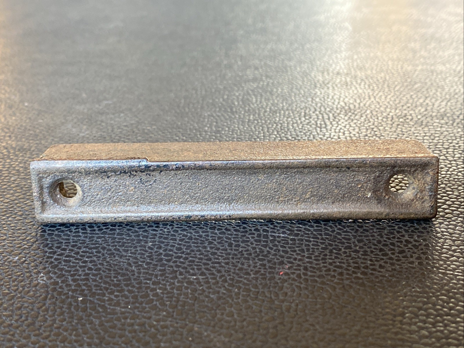 CAST IRON DOOR RIM LOCK KEEPER CATCH 4”x3/4”x3/4” SQUARE 19thC GATE MARK ANTIQUE