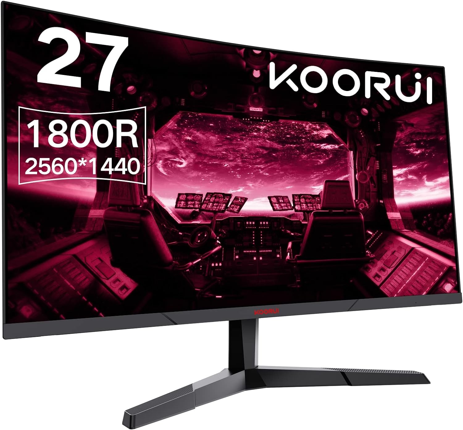 KOORUI 27E6QC 27 Inch Computer Monitor, QHD 2560P Gaming Monitor 144Hz(1ms,