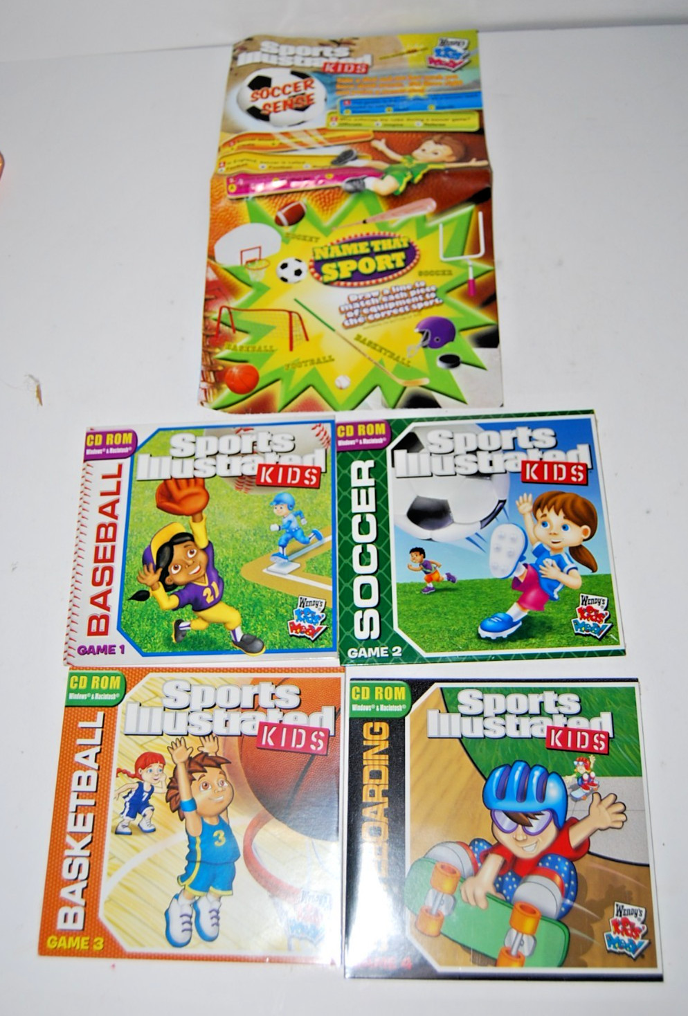 Complete Set 4 Sealed 2009 Wendy’s Sports Illustrated Kids CD ROM Windows