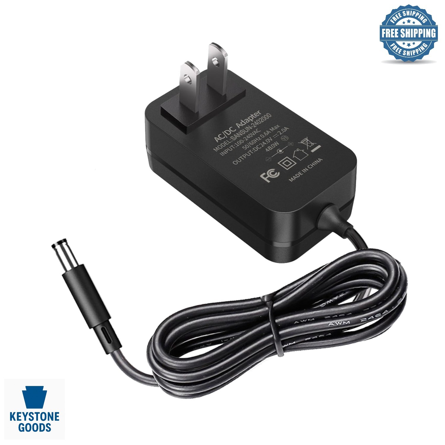 24V 2A Power Supply for LED, CCTV, & Electronics