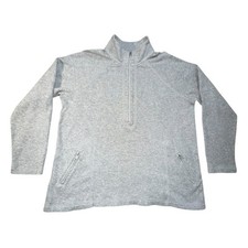 Tommy Bahama 1/2 Zip Mock Collared Knit Pullover Light Gray SZ XL