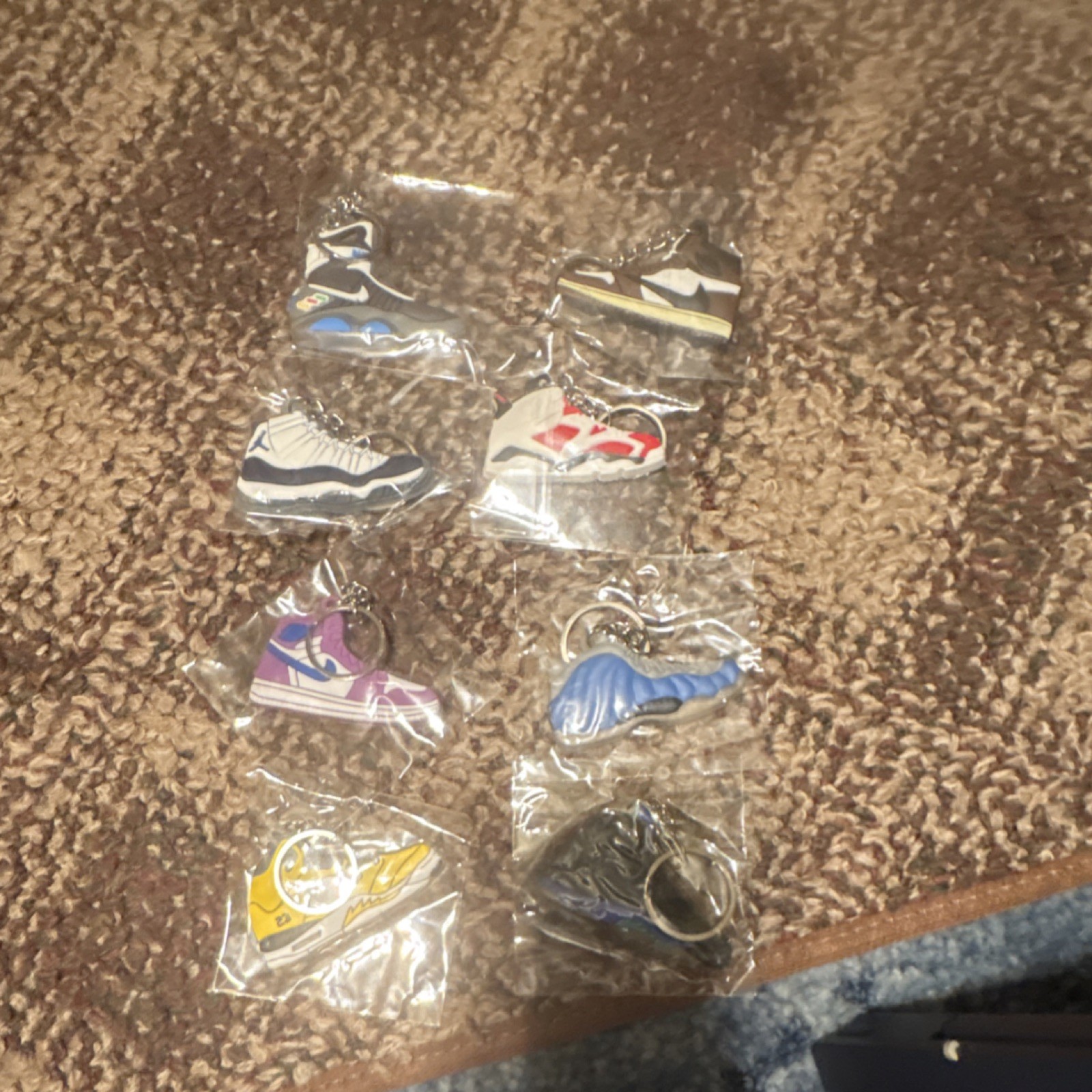 Sneaker-Shaped Collectible Keychains Lot of 7 Multicolor Plastic