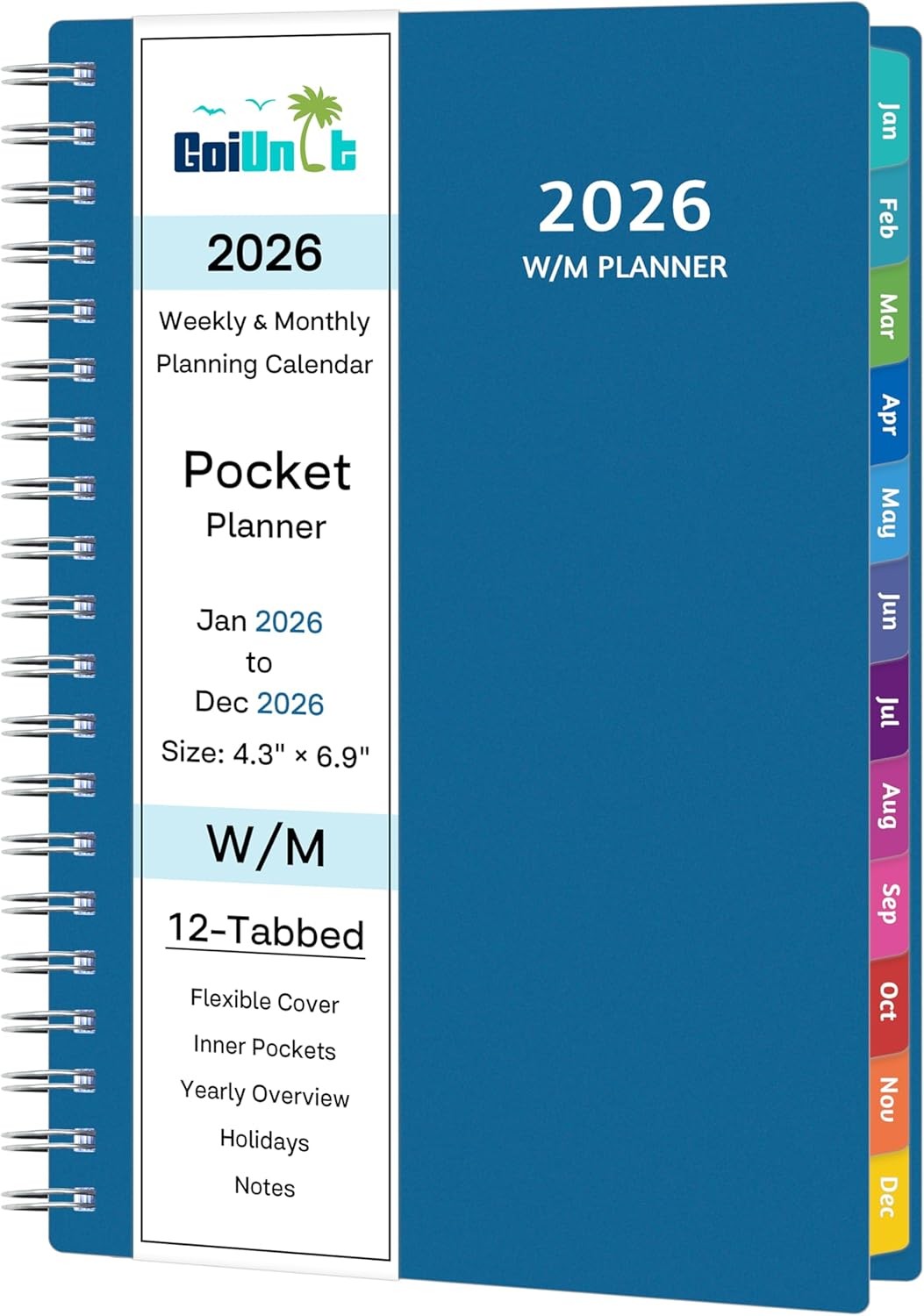 2026 Planner, Weekly ＆ Monthly Planner 2026, Jan 2026 – Dec 2026, 4.3" x 6.8