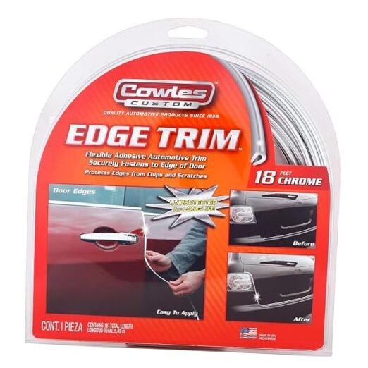  Custom - Enhanced 18ft U-Channel Edge Guard Trim, 18feet Rubber 18 ft Chrome