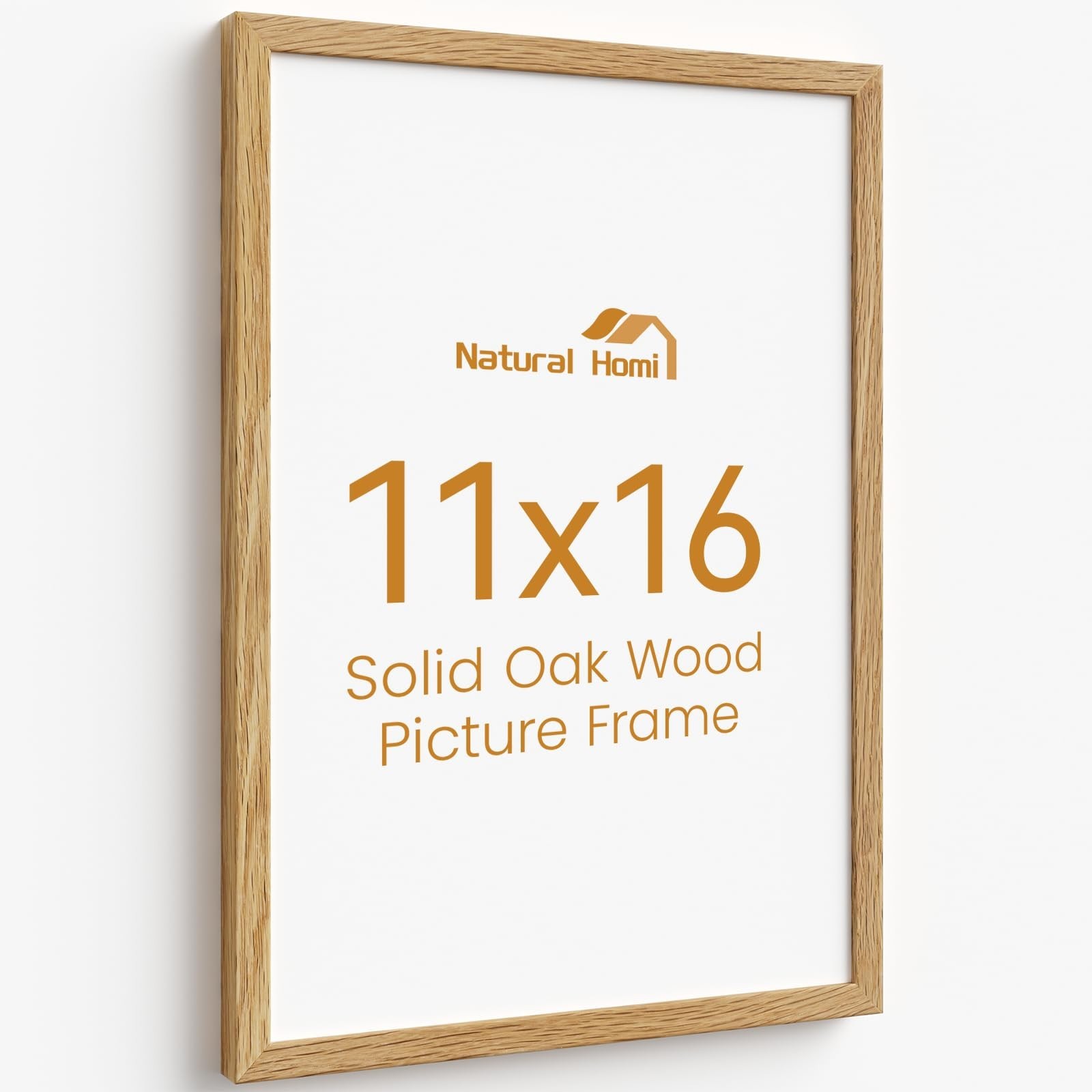 11x16 Picture Frame,Solid Oak Wood 11"x16" Photo Frame,Natural Oak Color Temp...