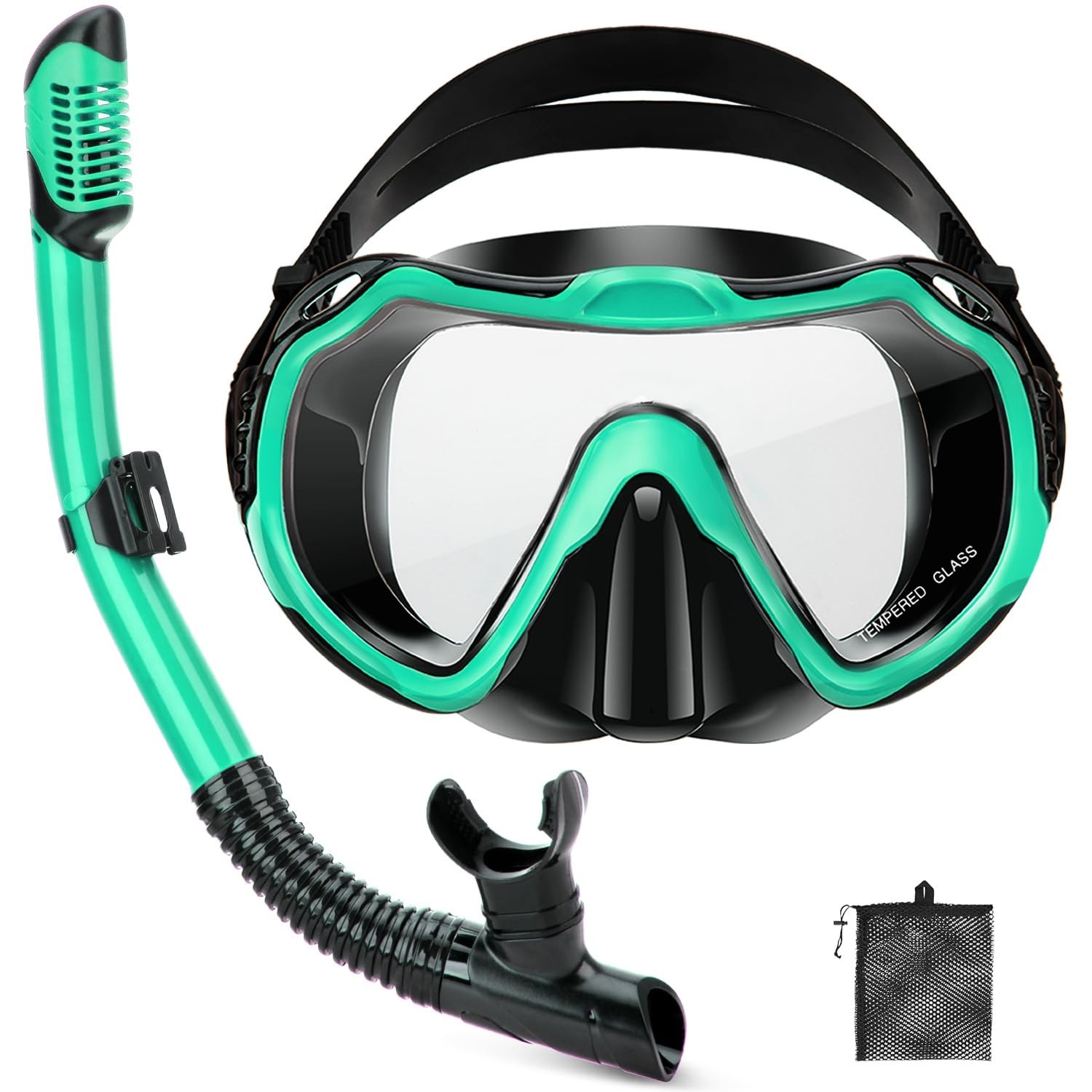Snorkeling Gear for Adults, Adult Snorkel Set with Panoramic Anti-Leak and An...