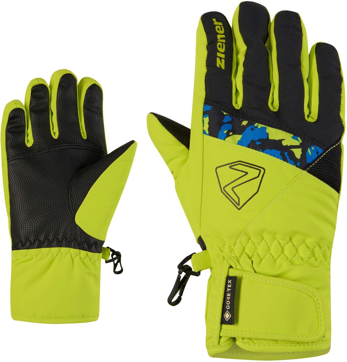 Ziener Alpine Junior Kids Ski Gloves LEIF-Z GTX lime green