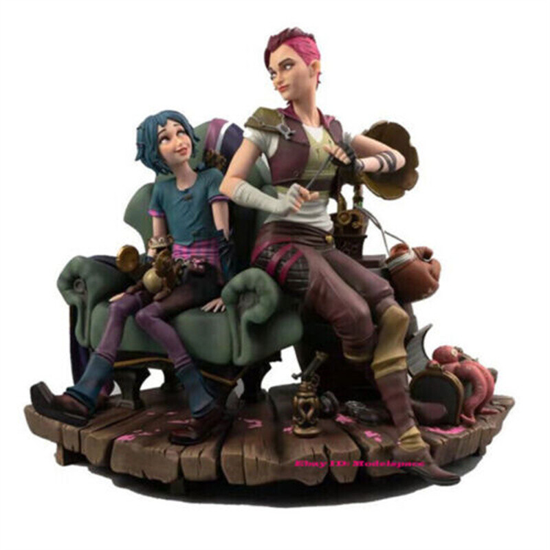 OFFICIAL League of Legends Arcane Vi & Jinx 1/6 Statue Figure Model Toy