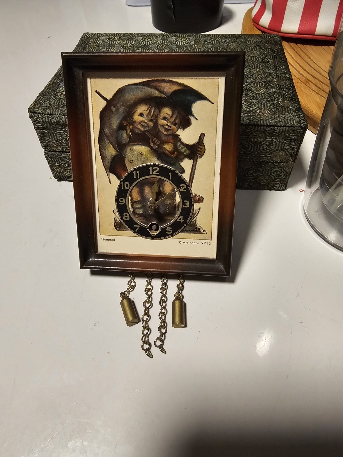 M.I. Hummel Stormy Weather Miniature Wall Clock ARS Sacra 9743 Vntg Collectable