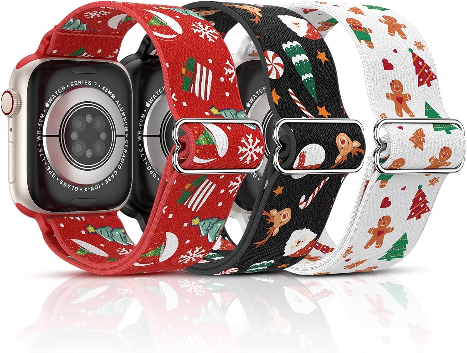 Soft Nylon Elastic Strap Compatible with Apple Watch 38mm 40mm 41mm 44mm