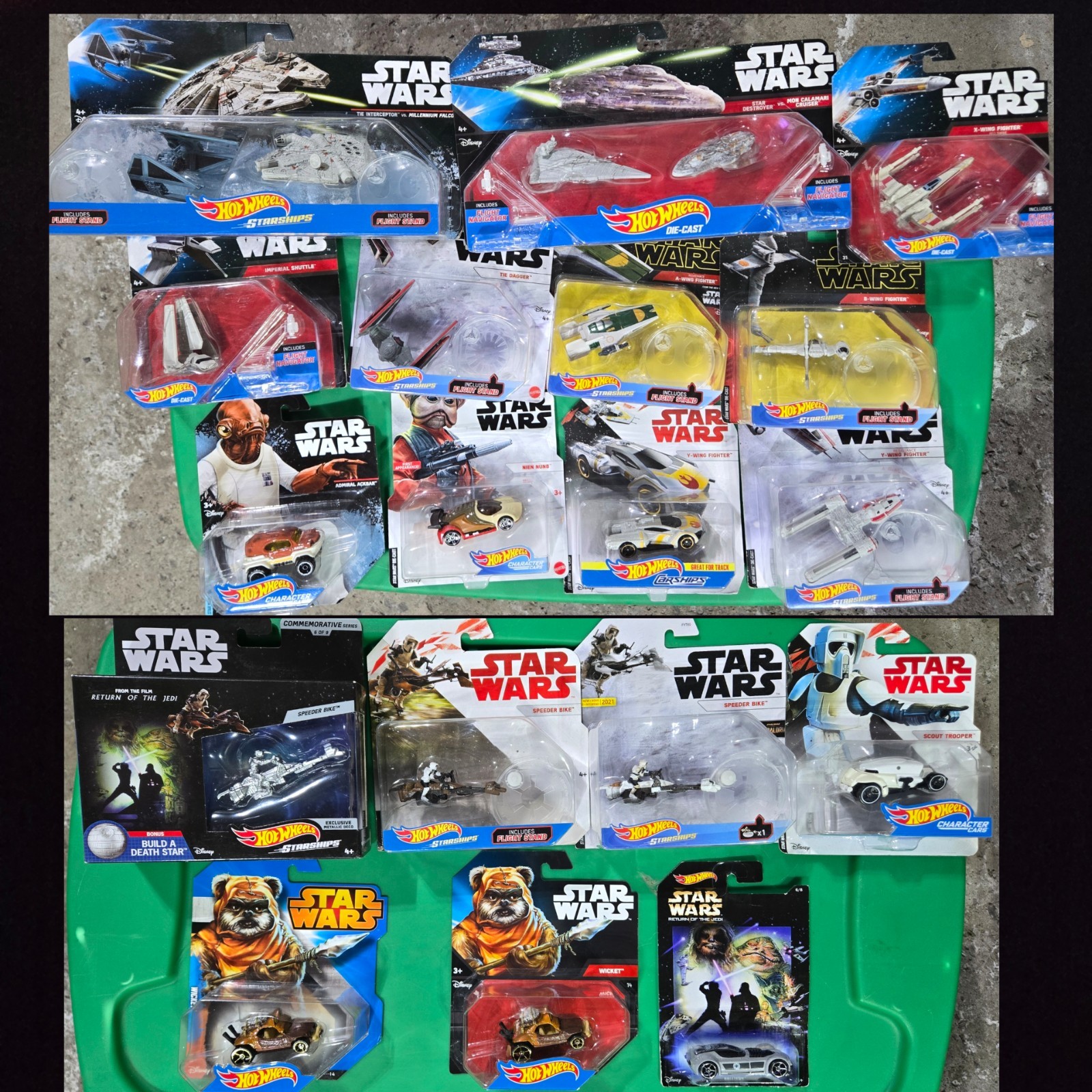 Star Wars Hot Wheels Return of the Jedi Endor Starships Character Cars Ewok Lot
