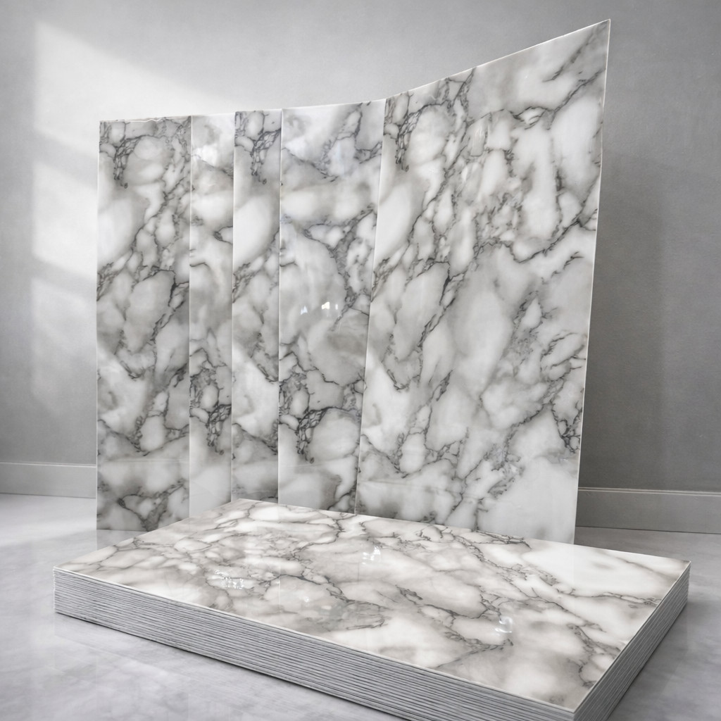 Peel and Stick Backsplash/Wall Tiles: 11.8"x23.6" Faux Marble Self-Adhesive 20pc