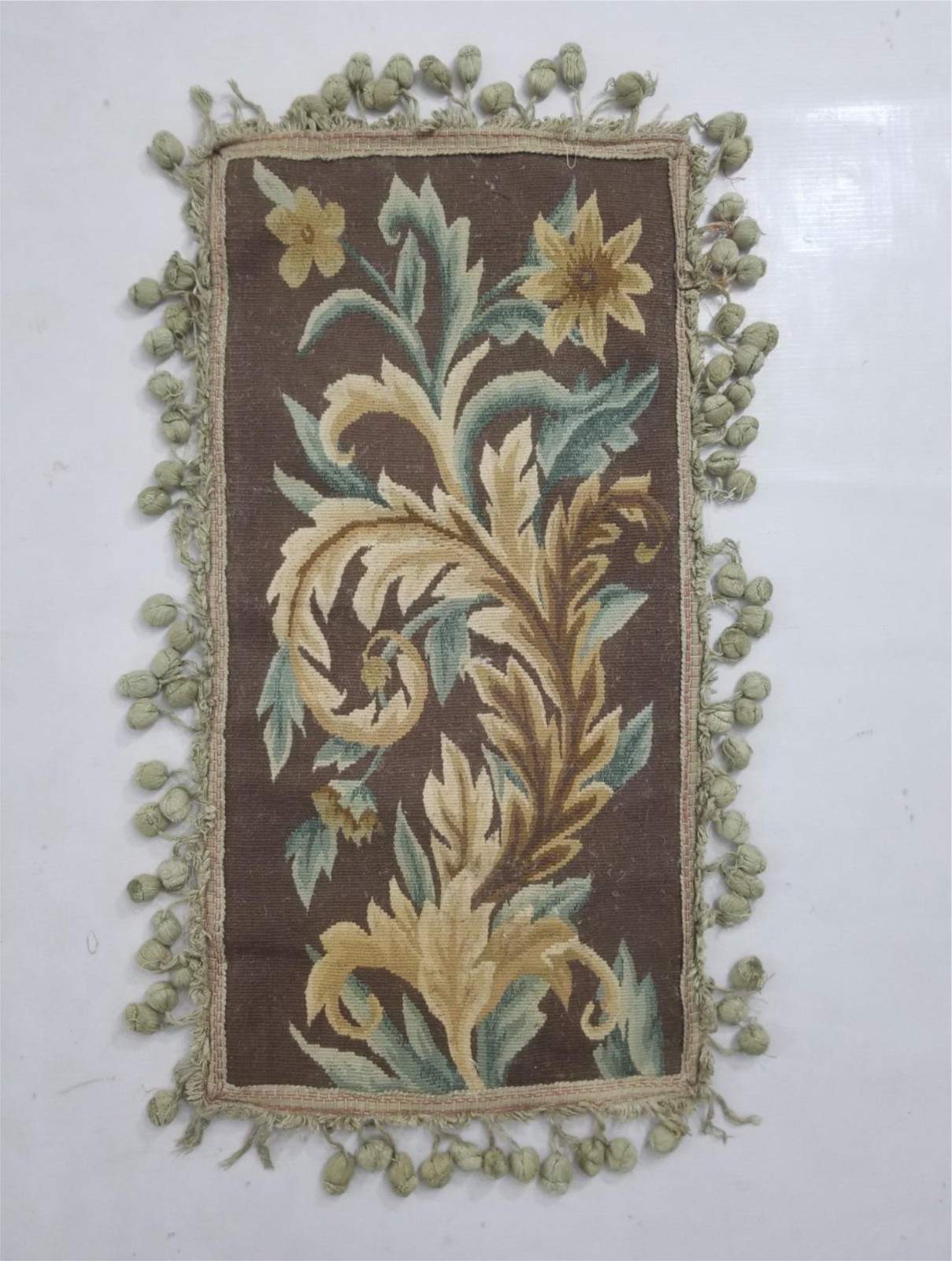 Antique French Aubusson  Floral Tapestry 63x31cm