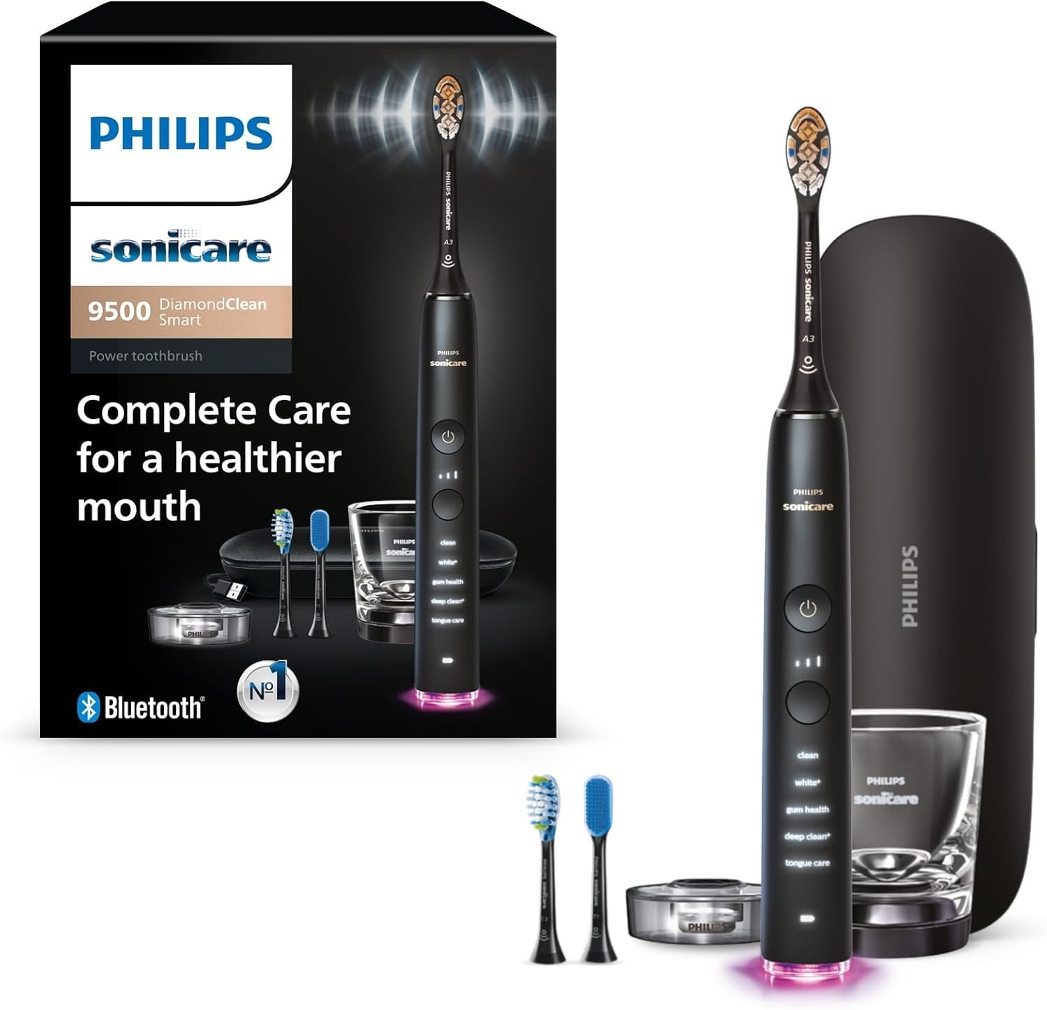 Philips Sonicare DiamondClean Smart 9500 Electric Toothbrush Black READ DESCRIPT