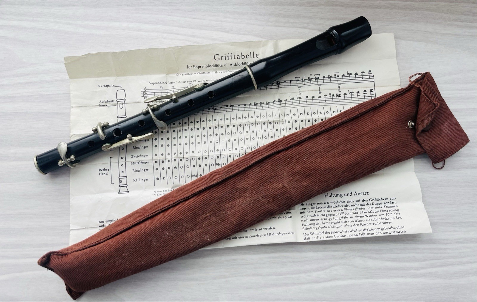 Old Wooden Flute With Stamp