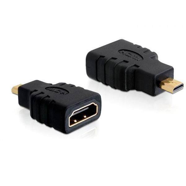 Delock 65242 HDMI Adapter [1x Micro HDMI™ - 1x HDMI Socket] Black