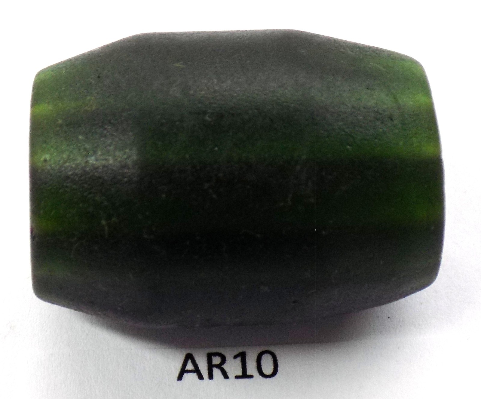 XXL  African DK Green Watermelon Chevron African Trade Bead  AR10  Bg 37