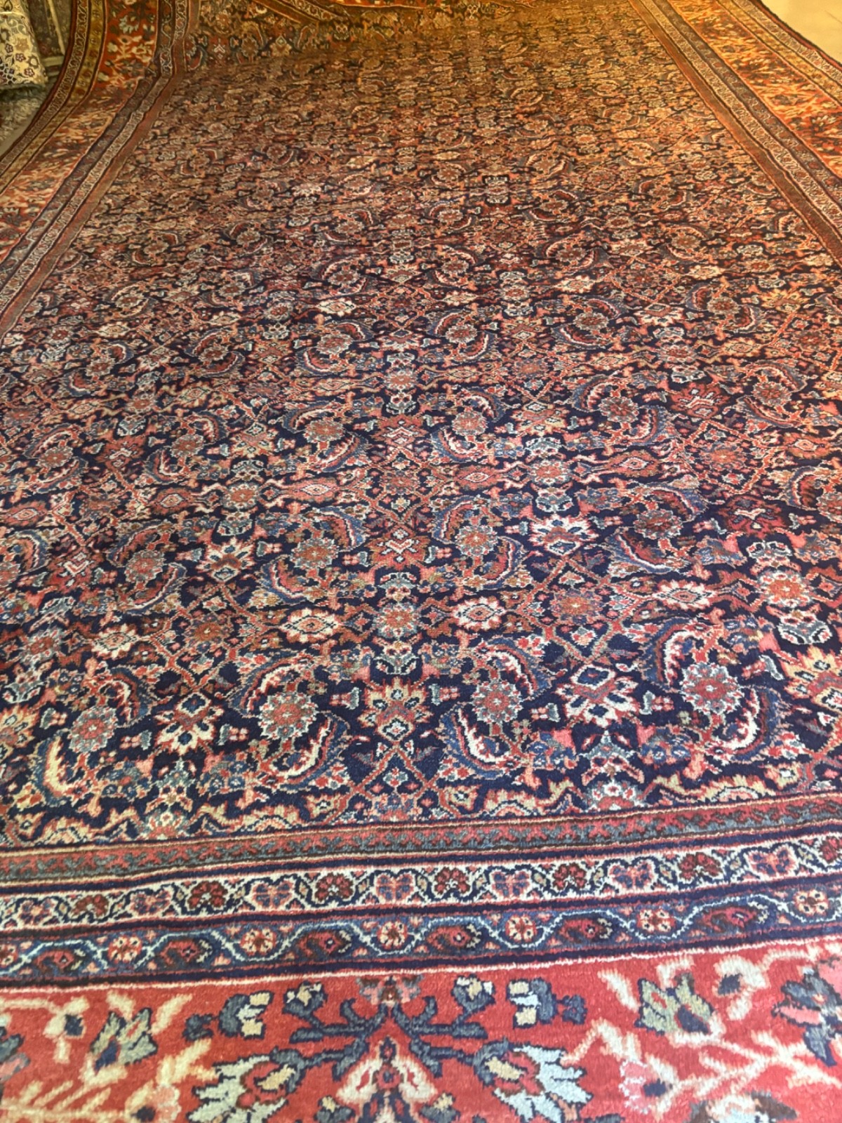 17x10.3.  OVER SIZE.  HANDMADE ANTIQUE   RUG. CARPET . HAND MADE FULL PILE