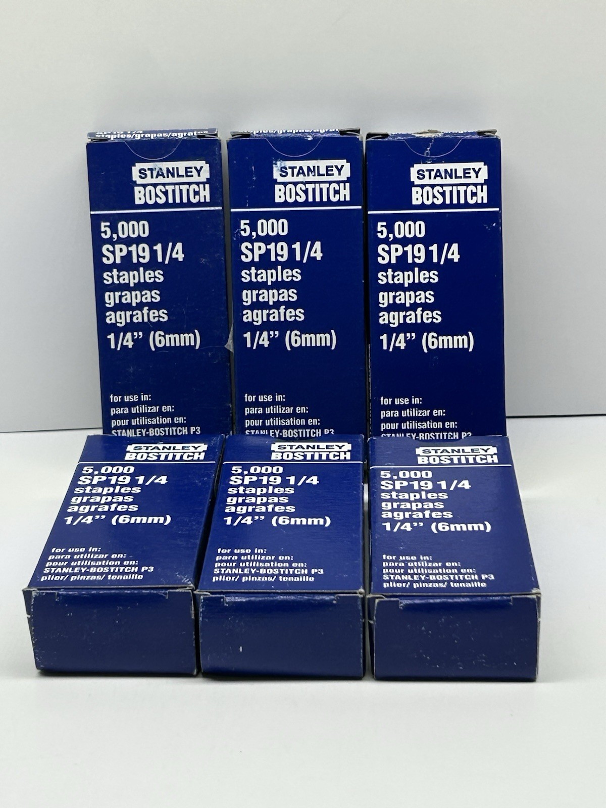 6 Box of Stanley Bostitch P3 1/4" Staples for P3 Stapler (SP191/4) 5000 Ct